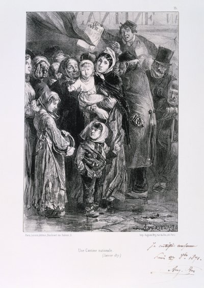 Cantine Nationale, belejring af Paris, fransk-preussisk krig, januar 1871 af Auguste Bry