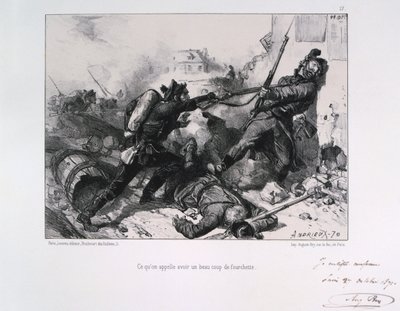Hånd-til-hånd kamp, belejring af Paris, fransk-preussiske krig, 1870 1871 af Auguste Bry