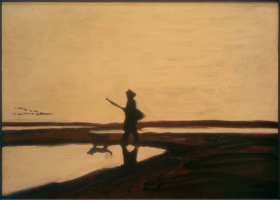 Jægeren og hans hund i Camargue af Auguste Chabaud