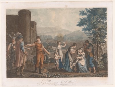 Willem Tell efter at have skudt æblet Guillaume Tell (titel på objekt) af Auguste Claude Simon Legrand