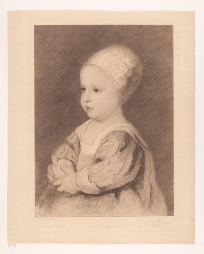 Portræt af et ukendt barn af Auguste Danse (signed by artist)
