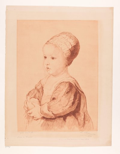 Portræt af et ukendt barn af Auguste Danse (signed by artist)