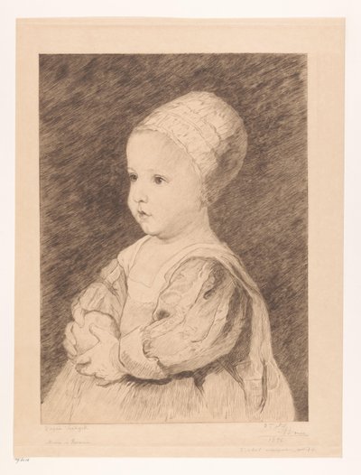 Portræt af et ukendt barn af Auguste Danse (signed by artist)