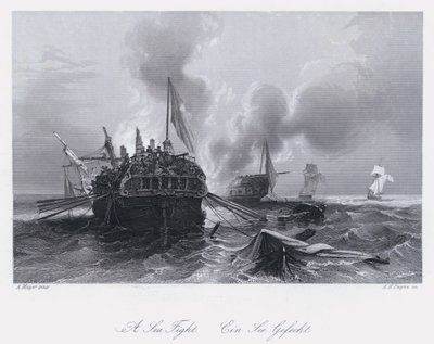 En havkamp (gravering) af Auguste Etienne Francois Mayer