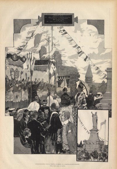 Indvielse af statuen af pave Urban II i CHATILLON-SUR-MARNE den 21. juli 1887. Tegning d