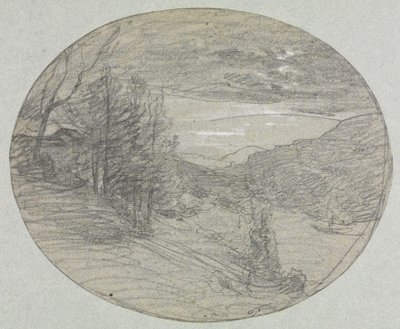 Landskab, 1800-tallet. af Auguste Francois Ravier