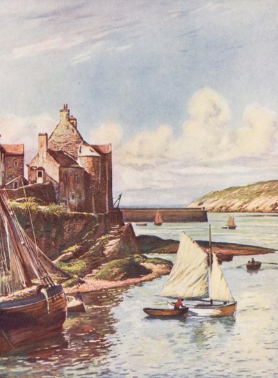 Frankrig: Le Port Du Conquet (farvelitografi) af Auguste Gerardin