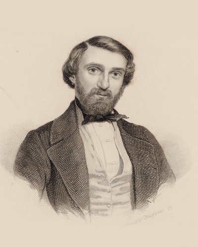 Portræt af komponisten Giuseppe Verdi 1813-1901, ca. 1850. af Auguste Hüssener