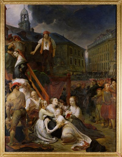 Episode på Place du Bouffay, Nantes, 1793, 1859 af Auguste Hyacinthe Debay
