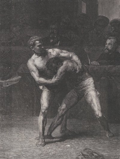 Wrestlers The Wrestlers, fra Le Monde Illustré, 22. maj 1875. af Auguste Joliet