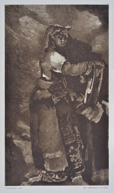 Studie af italiensk (tegning) af Auguste Lauzet