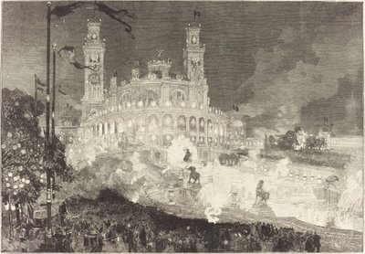 14. juli. Belysning af Trocadero-paladset af Auguste Lepere