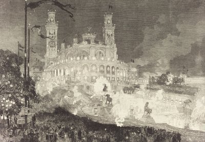 14. juli. Belysning af Palais du Trocadéro, 1883. af Auguste Lepere