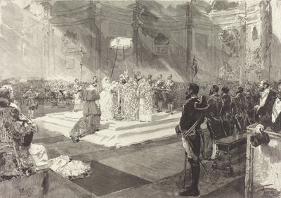 Kongelig dåb ved hoffet i Spanien, 1882. af Auguste Lepere