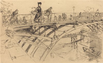 Kunstbroen Le pont des Arts, 1890. af Auguste Lepere