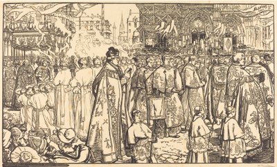 Corpus Christi Procession ved Nantes Procession af Fete Dieu i Nantes, 1901. af Auguste Lepere