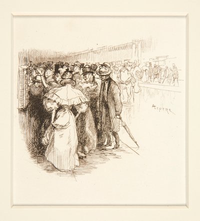 Publikum ved billetvinduet (?) af Auguste Lepere