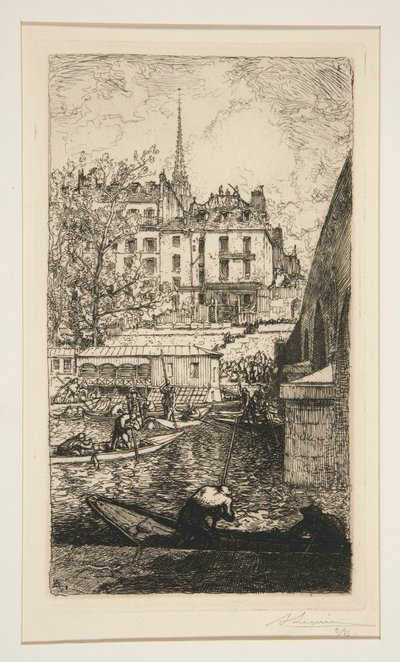 D?molition de la maison de Sabra, pr?s du Palais de Justice (nedrivning af Sabras hus, nær Justitspaladset) af Auguste Lepere