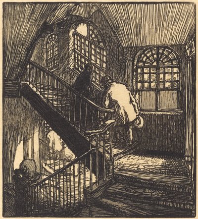 Trappe til huset, hvor Chateau Rouge var, udgivet 1901. af Auguste Lepere