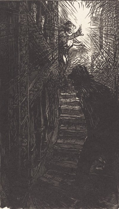 Skulpteret trappe rue Boutebrie, udgivet 1901. af Auguste Lepere