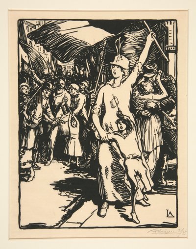 War is Declared, fra La Guerre de 1914, første serie, nr. 8 af Auguste Lepere