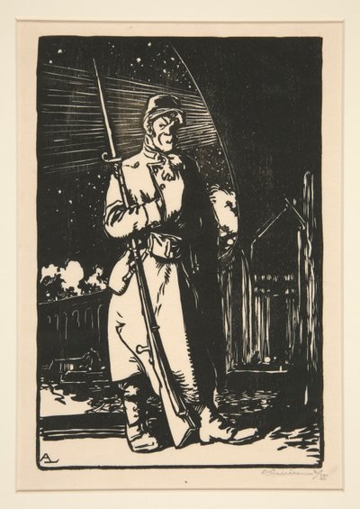 Le G. V. C. (Vagterne af kommunikationskanalerne), fra The War of 1914, første serie, nr. 9 af Auguste Lepere