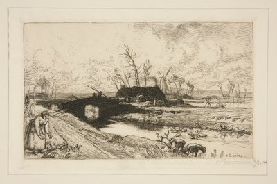 Le petit pont (Vend?e) (Den lille bro [Vendee]) af Auguste Lepere