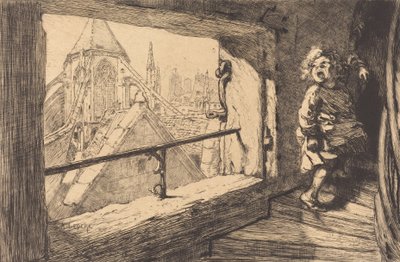 Tagene i Saint-Severin, 1889. af Auguste Lepere
