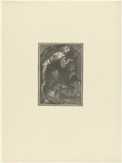 Michelangelo skulpturerer en slave Michel Ange model l