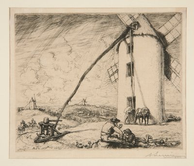 Windmill of Chapelles (Vendee) af Auguste Lepere