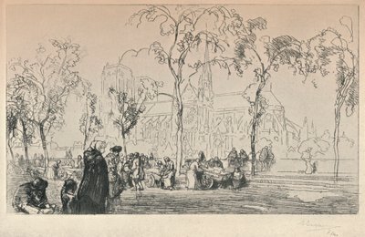 Notre Dame set fra Quai Montebello, 1915 af Auguste Louis Lepère