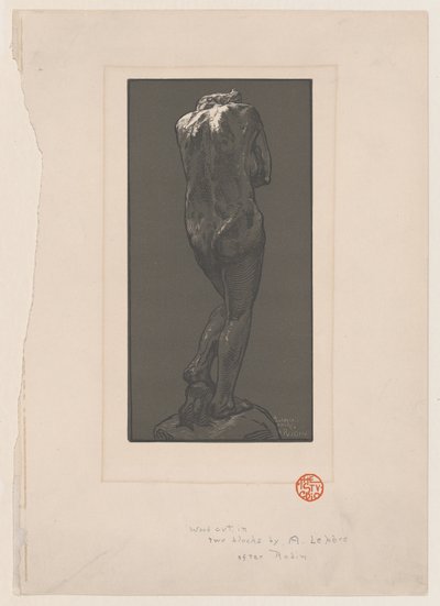 Nøgen statue, set bagfra, ca. 1902. af Auguste Lepere