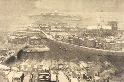 Paris under sne, Udsigt fra St.-Gervais Paris under sne, set fra toppen af ​​St.-Gervaais, 1890. af Auguste Lepere