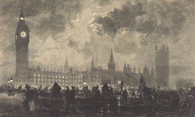 Parlamentet kl. 9 om aftenen - Londons parlament kl. 9 om aftenen - London, 1890. af Auguste Lepere