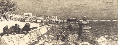 Mole ved Bercy Embarcadere a Bercy, 1890. af Auguste Lepere