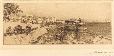 Pier of Bercy (Embarcadere, Quai de Bercy) af Auguste Lepere