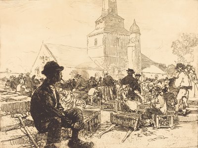 Fjerkræmarked i St.-Jean-de-Mont Fjerkræmarked i St.-Jean-de-Mont, 1892. af Auguste Lepere
