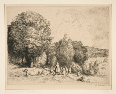 Søndagsvandring (Cr?c?sur-le-Grand) (Søndagsvandring [Crecoeur-le-Grand]) af Auguste Lepere