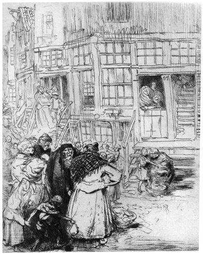 Det jødiske kvarter i Amsterdam, c1870-1910 1924 af Auguste Louis Lepère