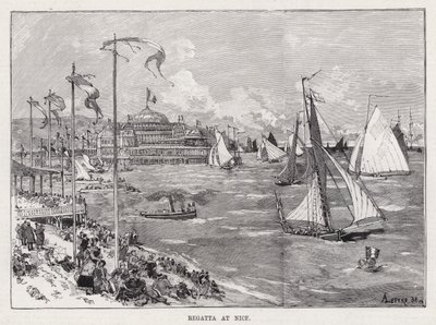 Regatta i Nice (gravering) af Auguste Lepere