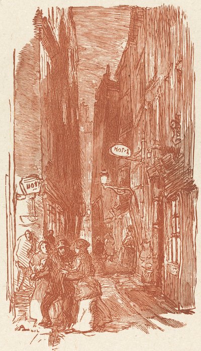 Rue Saint-Severin, udgivet 1901. af Auguste Lepere