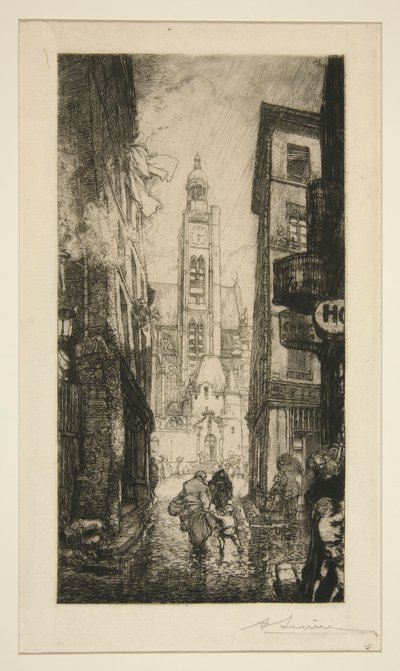 Rue de la Montagne Sainte-Geneviève, Paris af Auguste Lepere