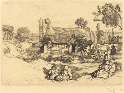 Husly for de fattige, Vendee (Le nid de pauvres, Vendee) af Auguste Lepere