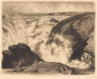 Spring Tide, Rocks of Zion (Grande maree, rochers de Sion, Vendee) af Auguste Lepere