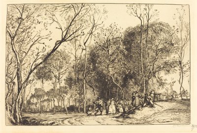 Sommer i Saint-Martin, fortidens bryllup af Auguste Lepere