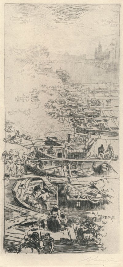 Æblemarkedet, 1915 af Auguste Louis Lepère