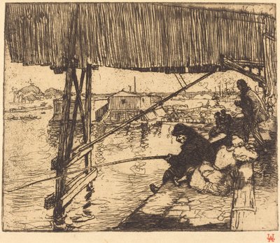 Under Bercy-broen (Sous le pont de Bercy) af Auguste Lepere