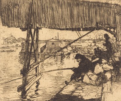 Under Bercy-broen Sous le pont de Bercy, 1894. af Auguste Lepere