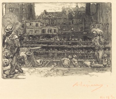 Aflæsning, Canal St. Martin af Auguste Lepere
