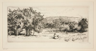 Landsbyen Villeneuve-sur-Bellot (Seine-et-Marne) af Auguste Lepere